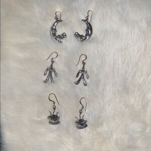 Bundle of 3 sterling silver earrings